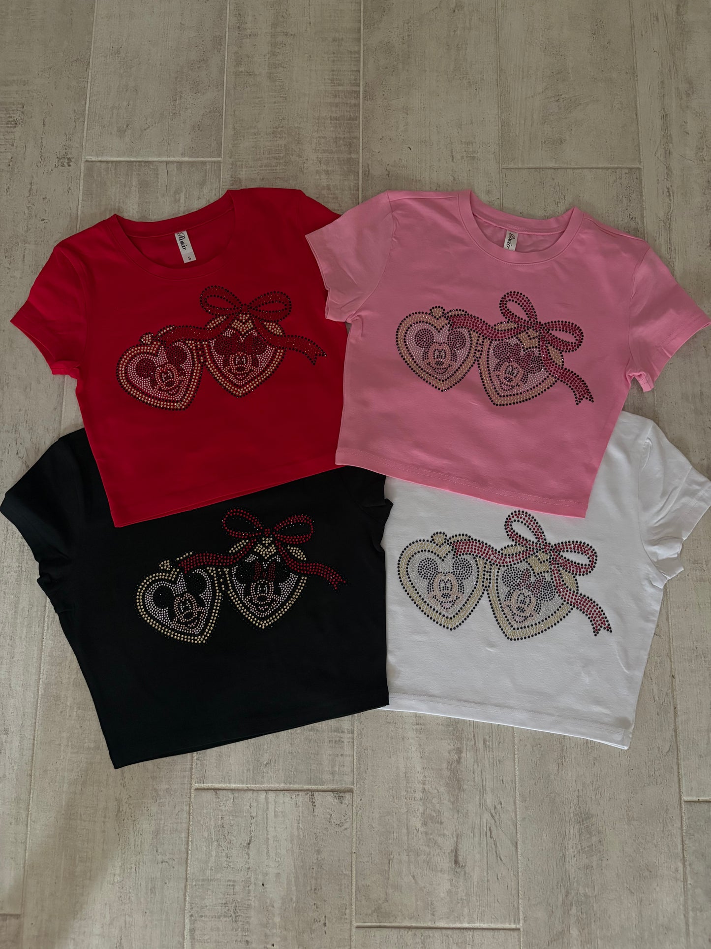 Mouse Locket Rhinestone Baby Tee