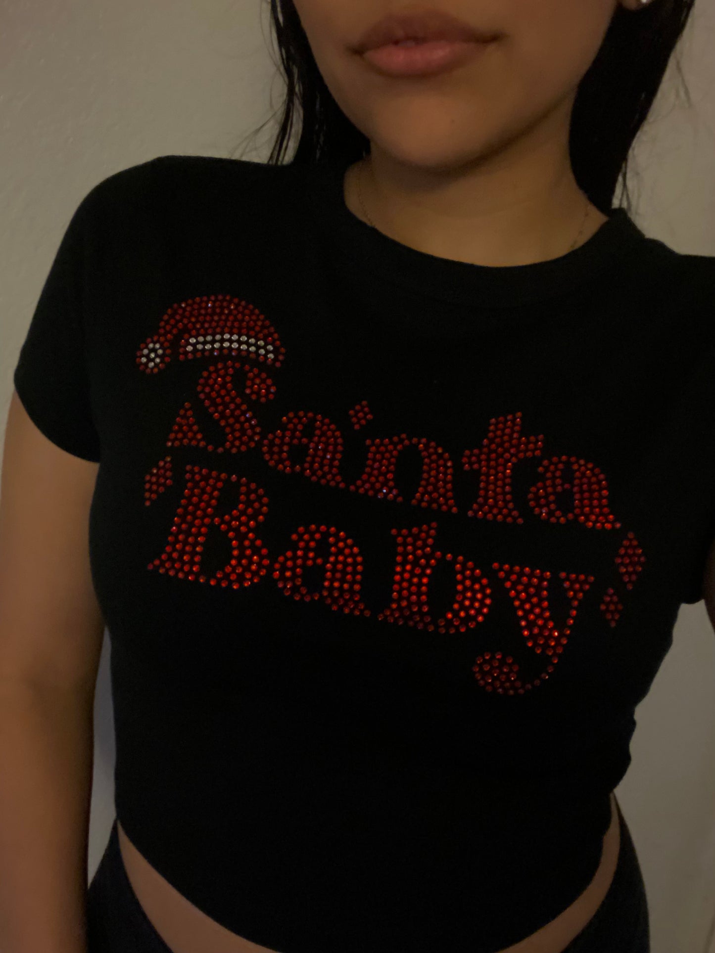 Santa Baby Rhinestone Baby Tee