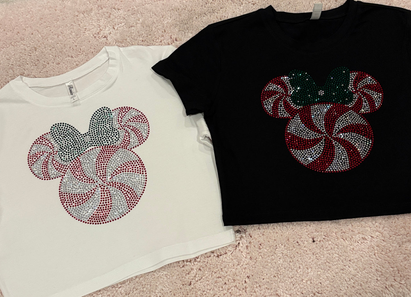 Peppermint Ears Rhinestone Baby Tee