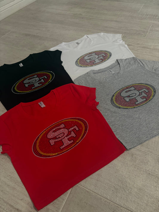Niners Rhinestone Baby Tee