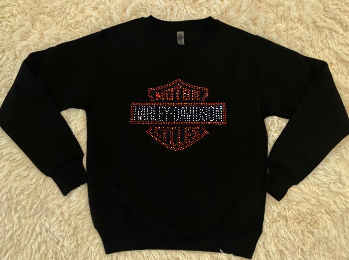 Harley Davidson Rhinestone Crewneck
