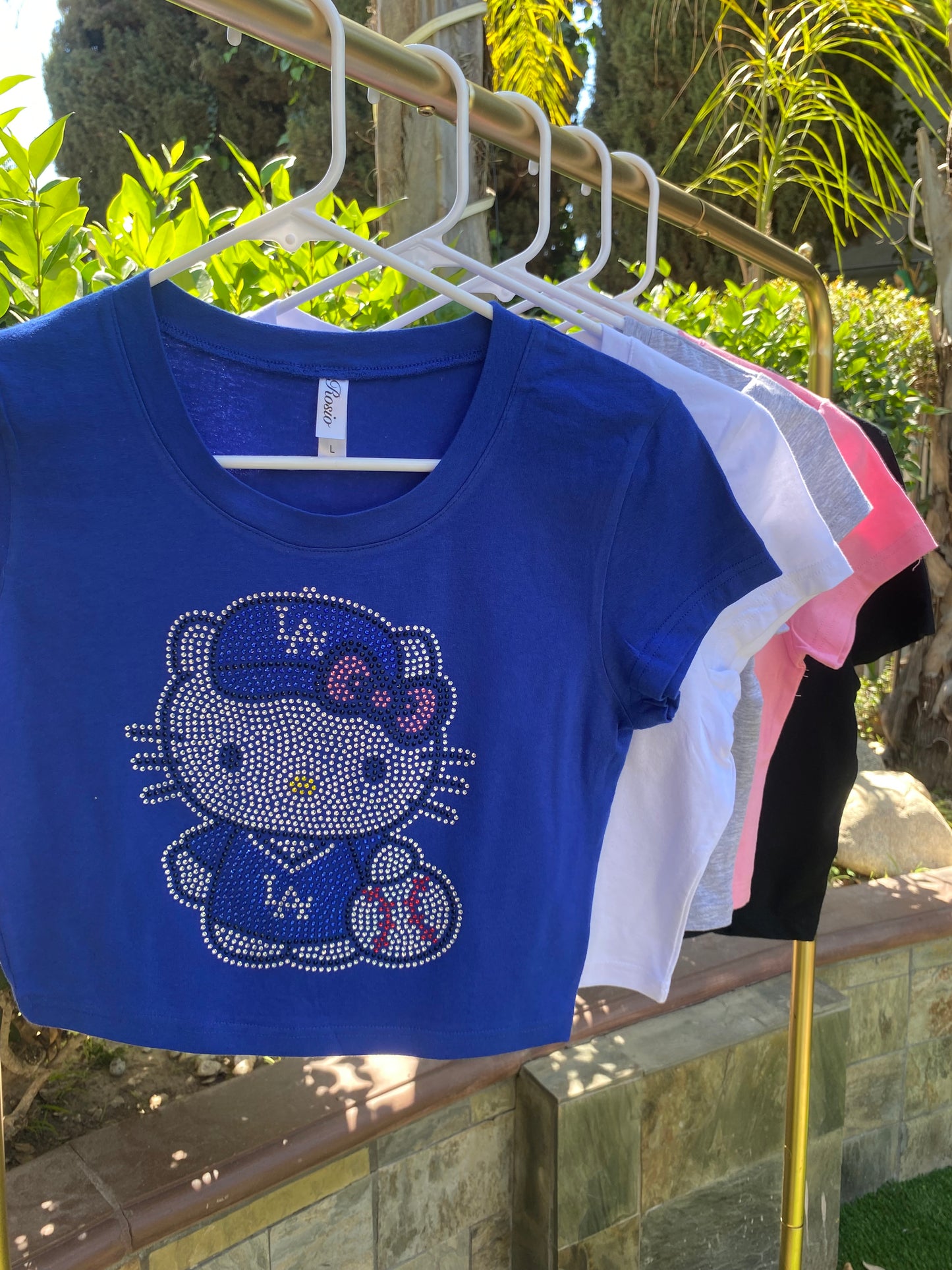 Hello Kitty Dodgers Rhinestone Baby Tee