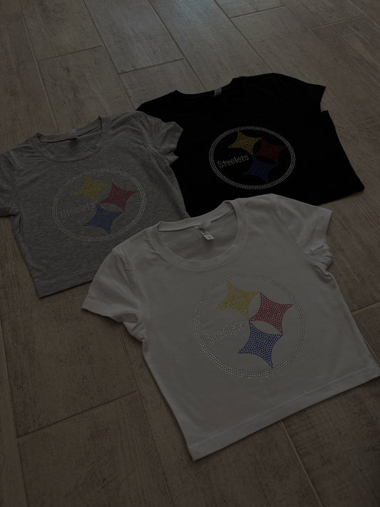 Steelers Rhinestone Baby Tee