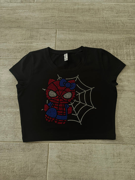 Hello Spidey Rhinestone Baby Tee