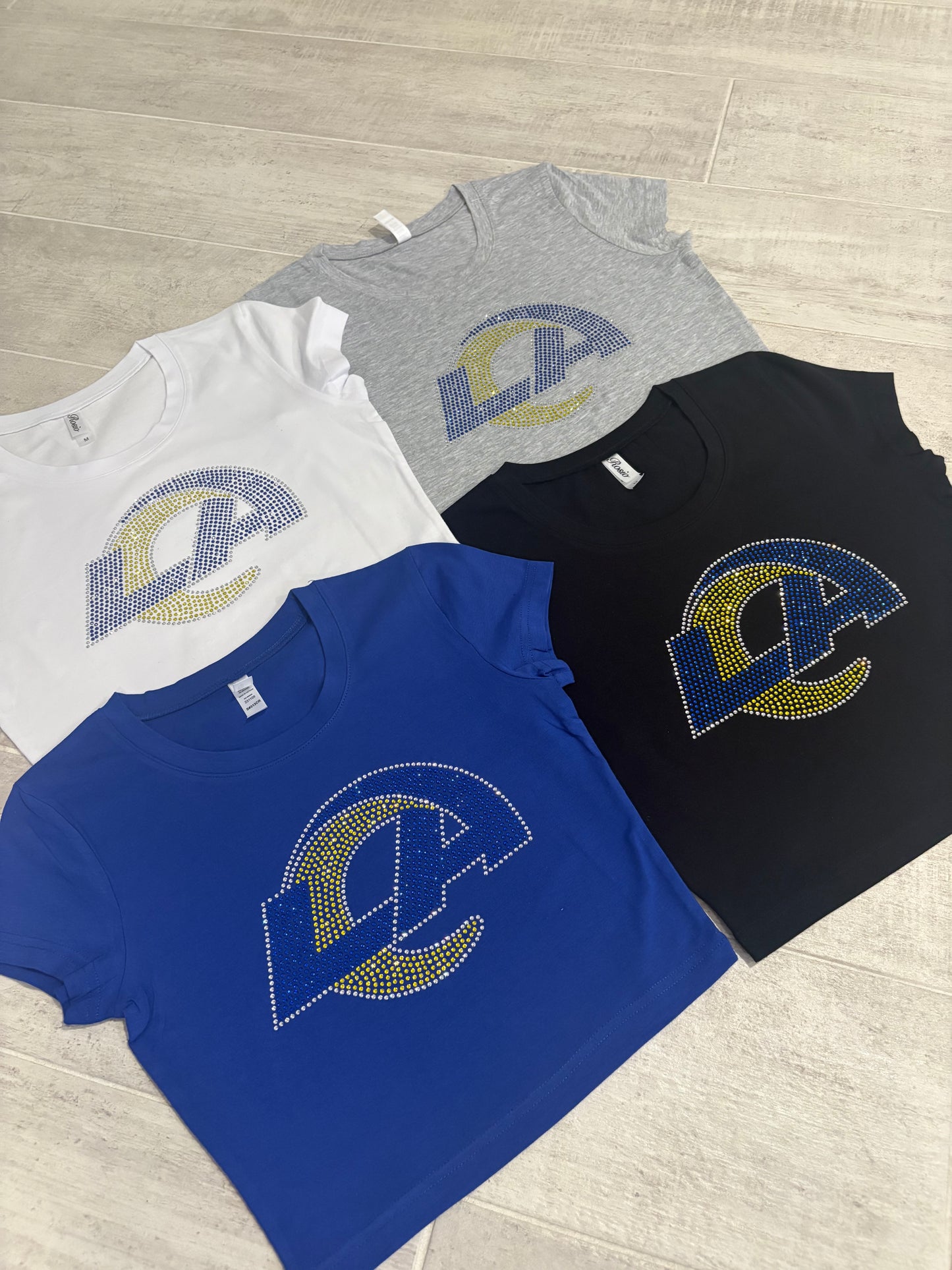 LA Rams Rhinestone Baby Tee