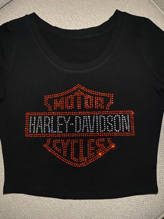 Harley Davidson Rhinestone Baby Tee