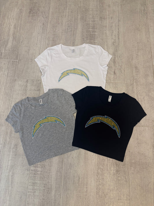 Chargers Rhinestone Baby Tee