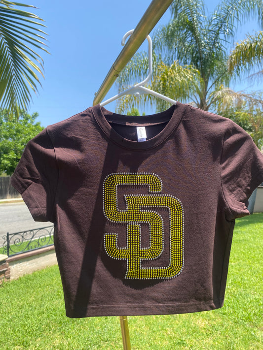 SD Padres Rhinestone Baby Tee