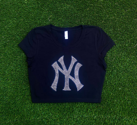 NY Yankees Rhinestone Baby Tee