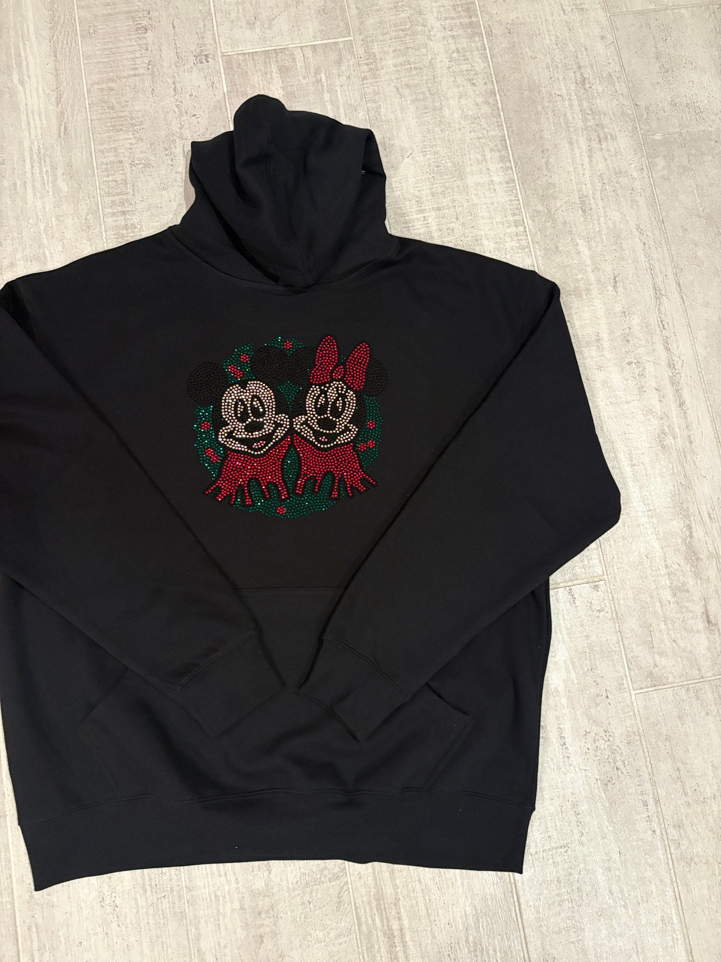 Rhinestone Mouse Wreath Hoodie