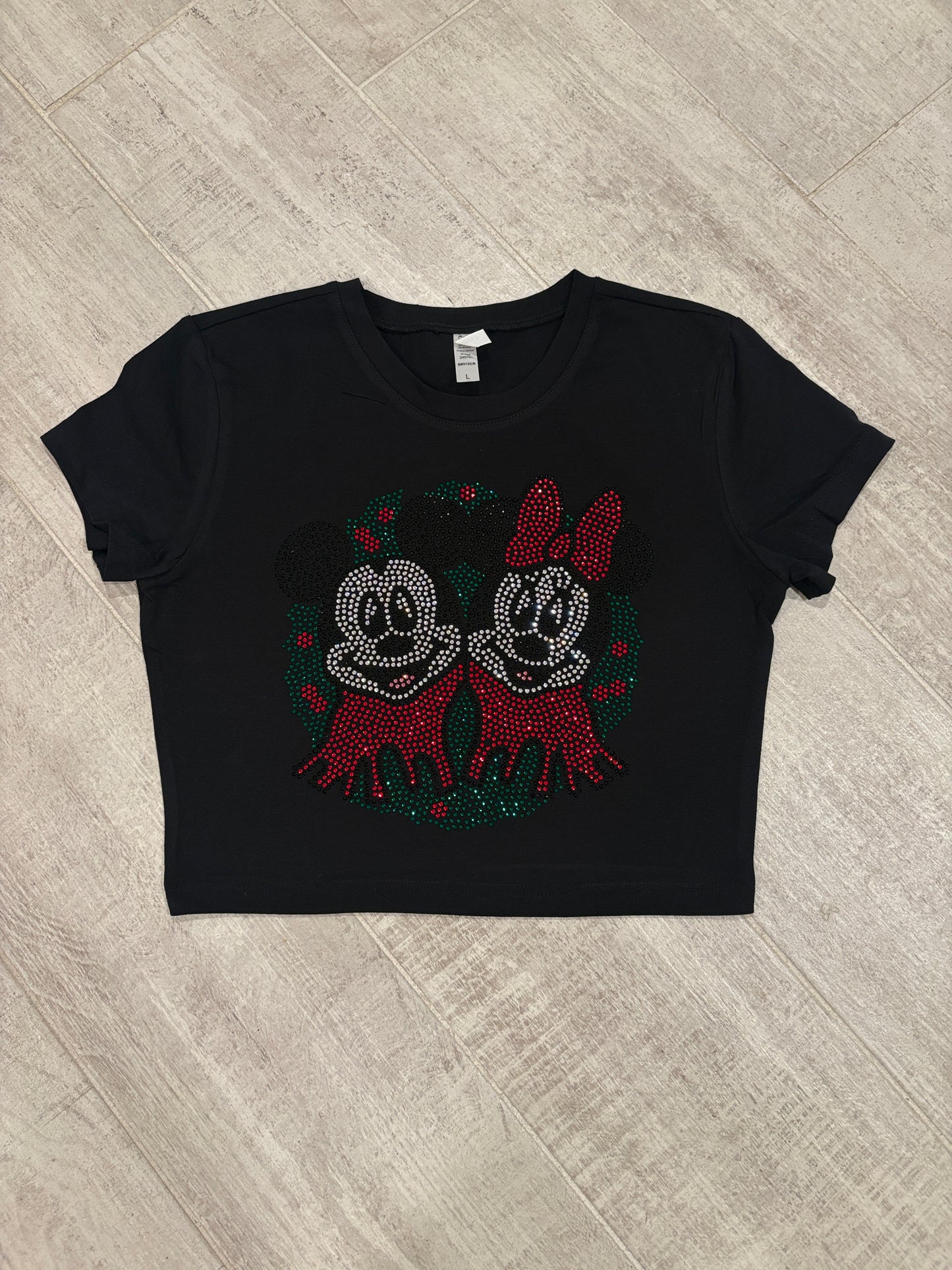 Rhinestone Mouse Wreath Baby Tee