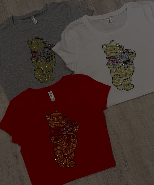 Spring Pooh Rhinestone Baby Tee
