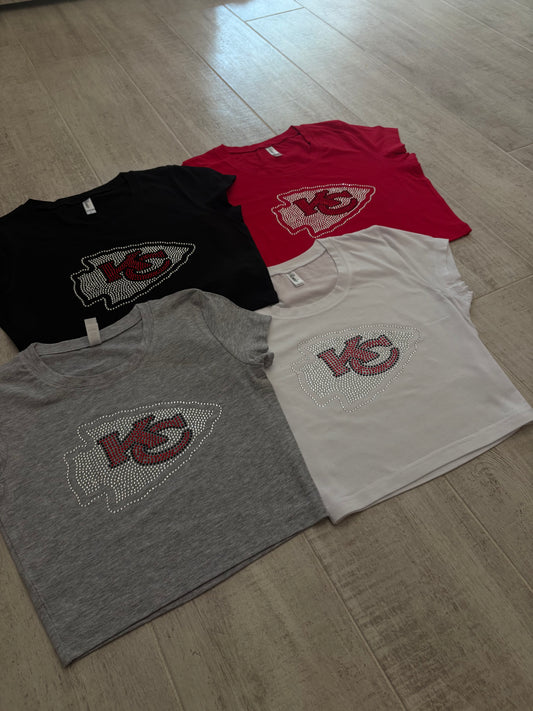 KC Chiefs Rhinestone Baby Tee