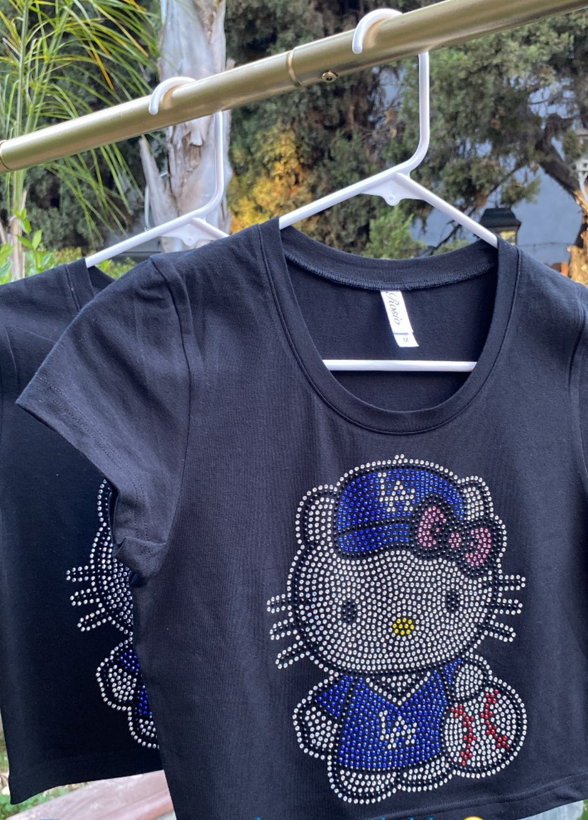 Hello Kitty Dodgers Rhinestone Baby Tee