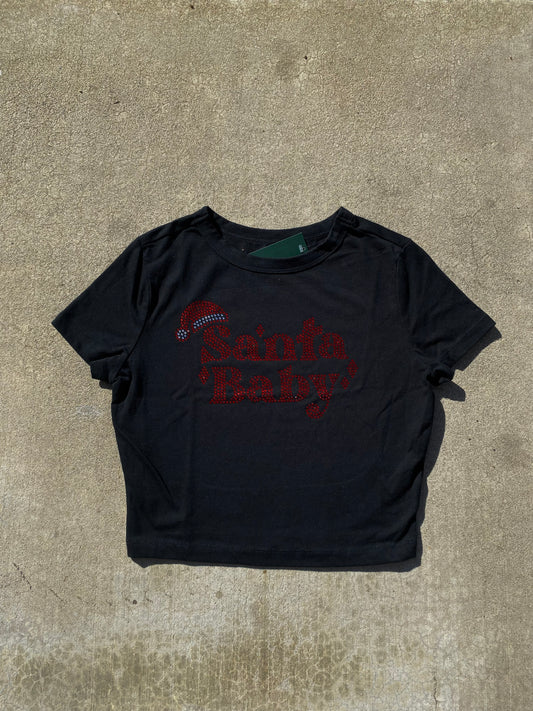 Santa Baby Rhinestone Baby Tee