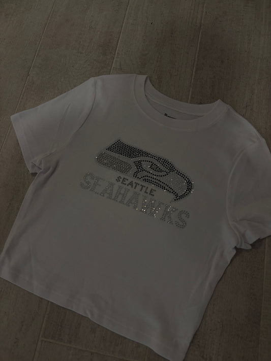 Seattle Seahawks Rhinestone Baby Tee