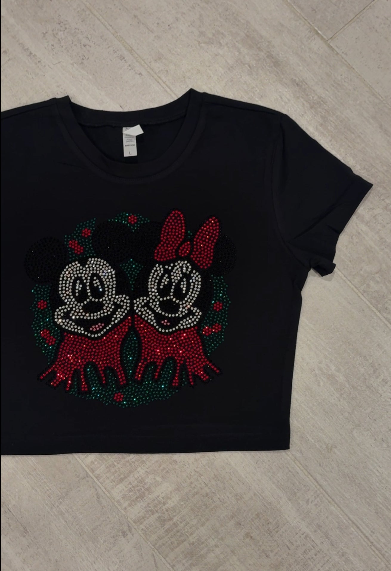 Rhinestone Mouse Wreath Baby Tee